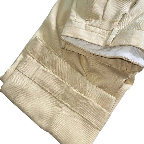 Bill Blass Sandwash Silk Pleat-Front Trousers 36 x 29 Butter Yellow 80s 90s Soft - Picture 4 of 8